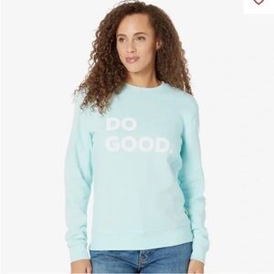 Cotopaxi Women's Do Good Crew Sweatshirt Ice Blue Organic Cotton Blend XLarge